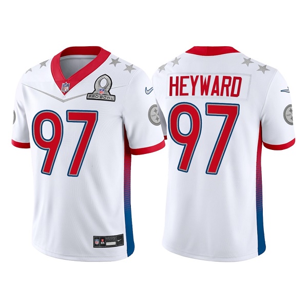 Men's Pittsburgh Steelers #97 Cameron Heyward 2022 White Pro Bowl Stitched Jersey Men's Pittsburgh Steelers #97 Cameron Heyward 2022 White Pro Bowl Stitched Jersey